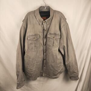 Milwaukee Leather Jacket Mens 4XL Gray Denim Snap Front Lined Motorcycle Riding